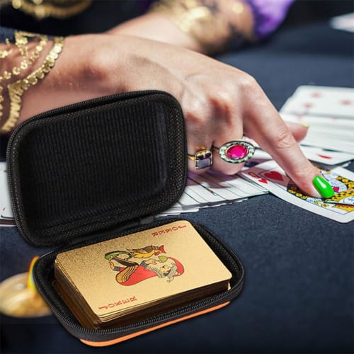 QUHSSHIK Waterproof Card Holder Game Case for Playing Cards, Royal Blue