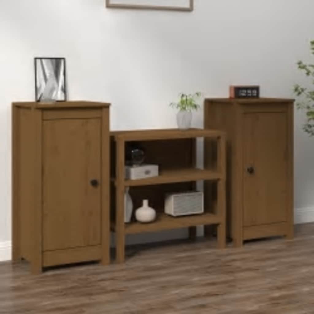 Sideboards 2 pcs. Honey Brown 39 x 35 x 80 cm Solid Pine Wood