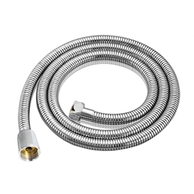 Bathroom Shower Head Hose Gasket Flexible Water Pipe 21.51M Chrome Shower Head Hose Pipe Durability Washers Stainless Steel