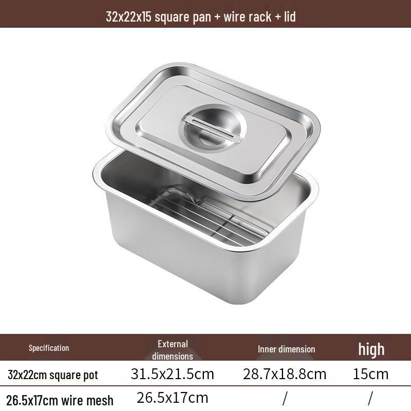 Stainless Steel Rectangular Drain Tray with Lid