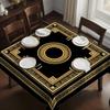 JIT1PC Black Gold Greek Repeating Pattern Square Tablecloth, suitable for dining room, coffee table, and living roomxzj