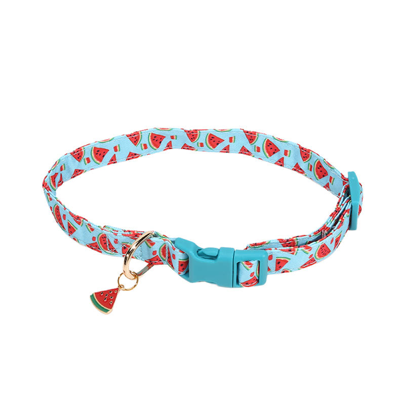 Fruit Pattern Pet Dog Collar Cute Strawberries Print Dog Collar Soft Comfortable Dog Necklace Daily Walk Adjustable Cat Collar