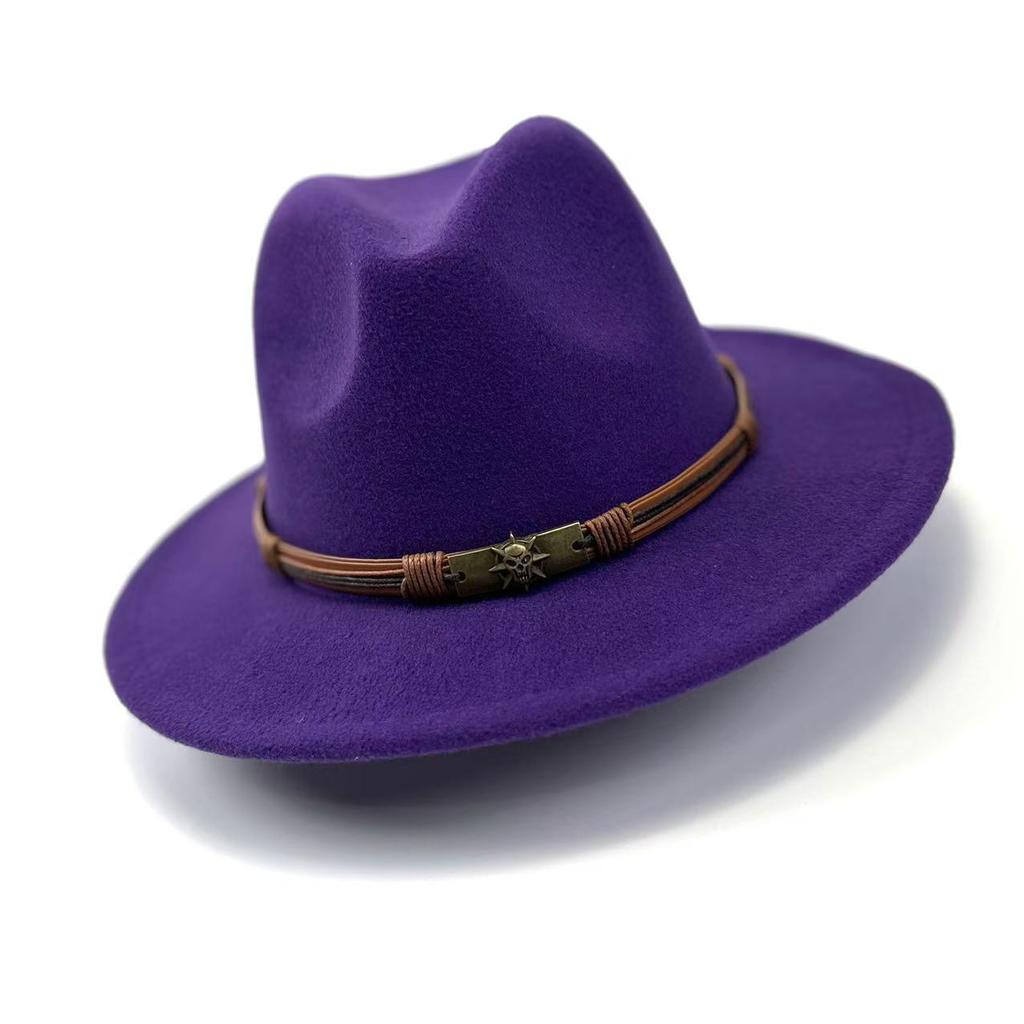 Jazz Hat Season Belt Top Hat Woolen Hat Felt Hat Versatile Trend