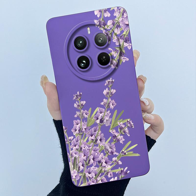 Case For Realme 12 Pro Plus 12 Plus 12X 5G Phone Case Cartoon Pretty Flower Liquid Silicone Soft TPU Protective Cover Shell Capa