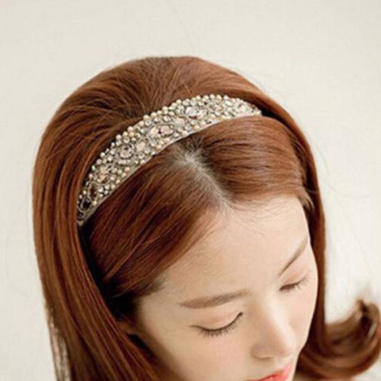 Süßes Damen-Haarband aus Spitze, Kunstperlen, Strass-Kristall-Stirnband, Kopfschmuck