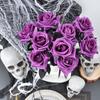 Black Red Roses Horror Props Eyeball Design Halloween Home Decor  Table Accessories