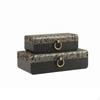 2 Pieces Keepsake Boxes with Circular Pull Stylish for Dresser, Vanity