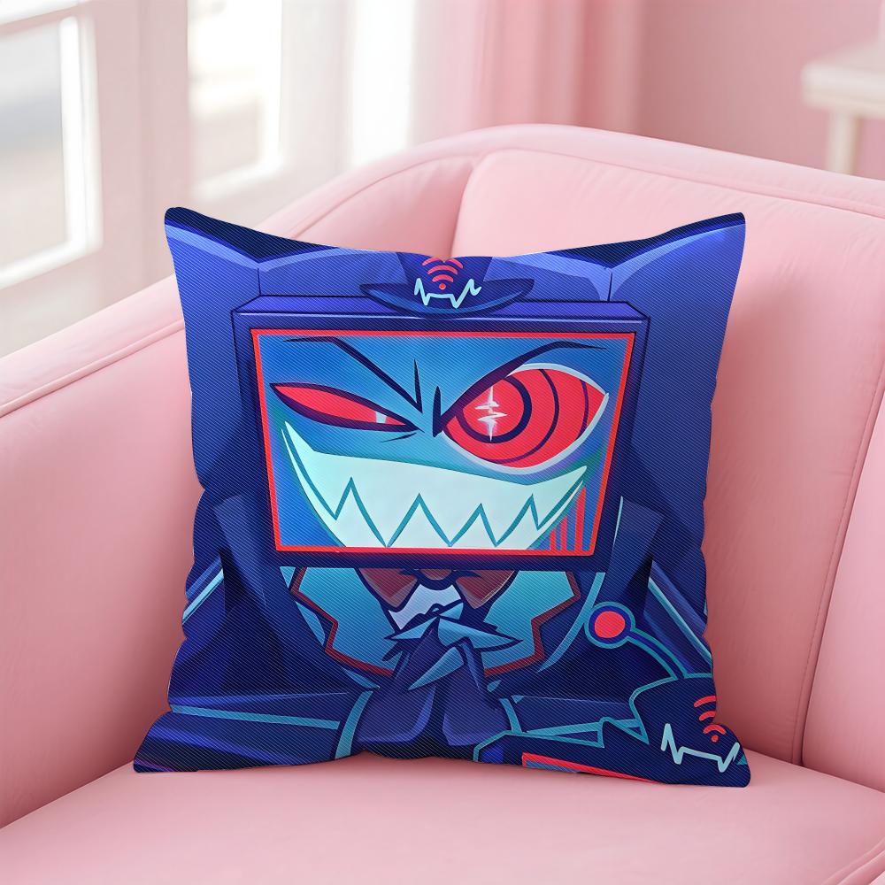H-Hazbin H-Hotel Anime Cushion Cover Home & Car Multi-Scene Pillow Cover - Reversible, Soft & Durable for Daily Use