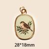 Vintage Vergoldete Emaille Anhänger Mit Handbemalten Blumen Vogel Mustern Perfekt Für Diy Halskette Schmuckherstellung Geschenke