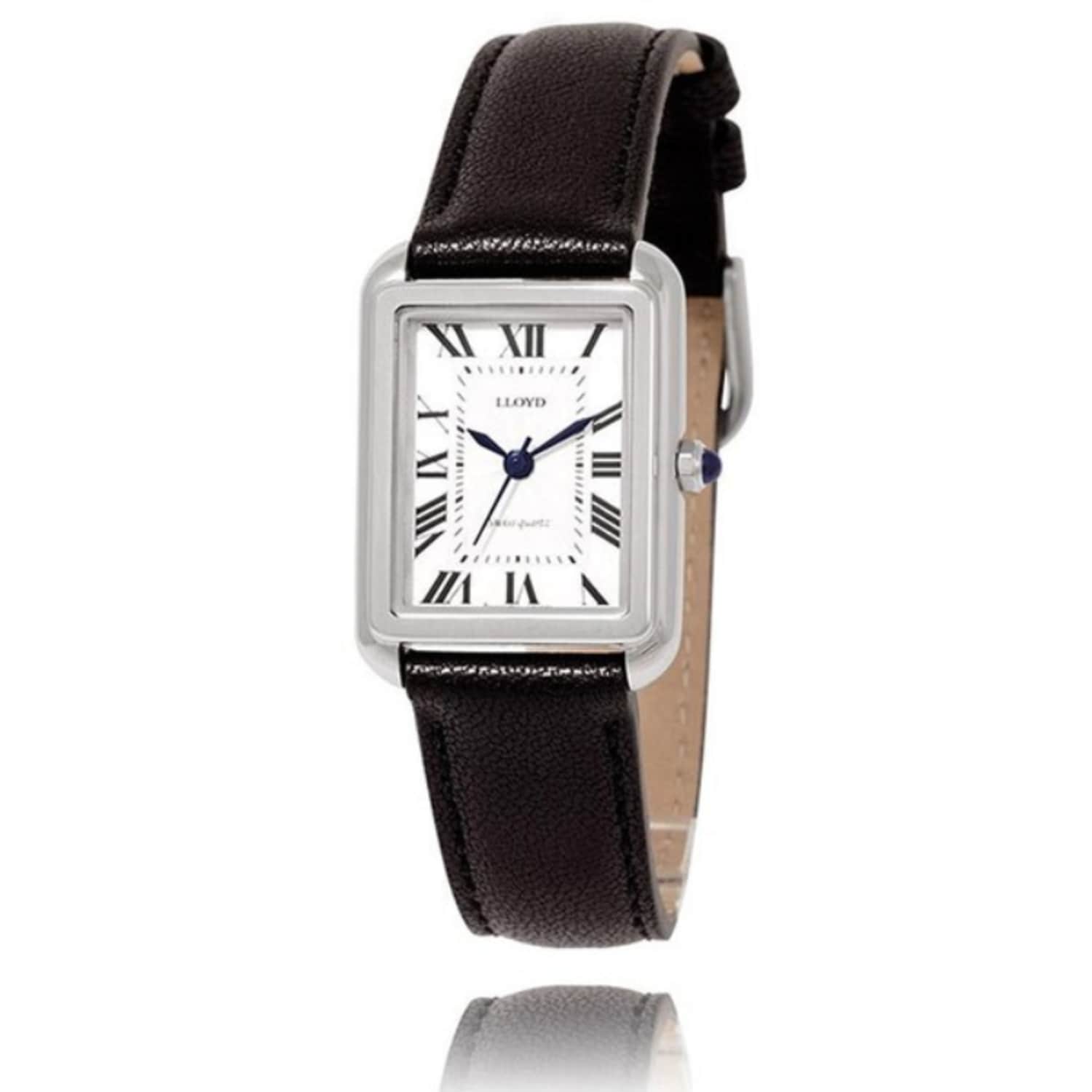 [LLOYD] Awesome Square Women s Leather Watch Black LL2G22T05ISB