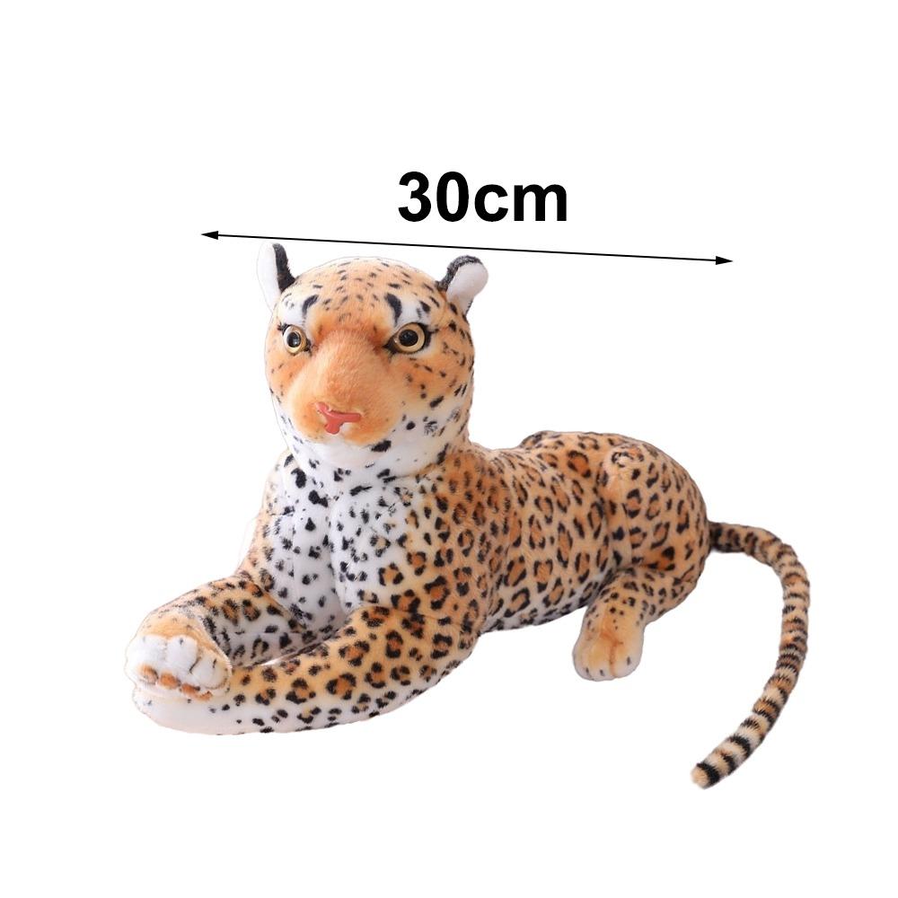 Neues lebensechtes Plüsch-Leoparden-Spielzeug Baumwoll-simuliertes simuliertes Stofftier Weiches Plüsch-Waldtier-Plüschtier Raumdekoration brown