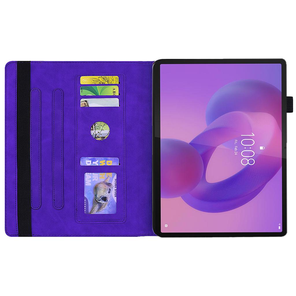 For Lenovo Tab K10C/E10C Tablet Case Card Slots Leather Cover Flower Pattern