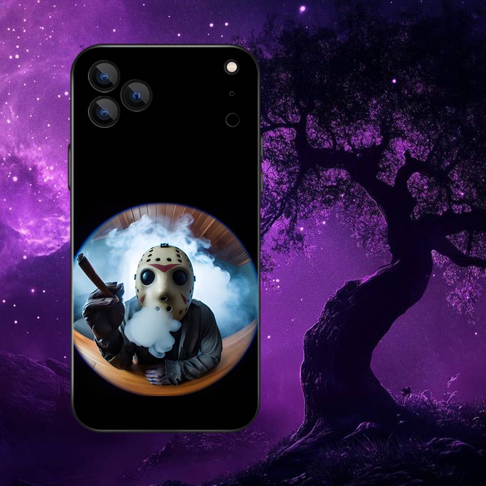 Film Horror J-Jason Voorhees Phone Case For iPhone 17,16,15,14,13,12,Pro,Max,Plus,E,SE4,Air,Mini Black Soft Box