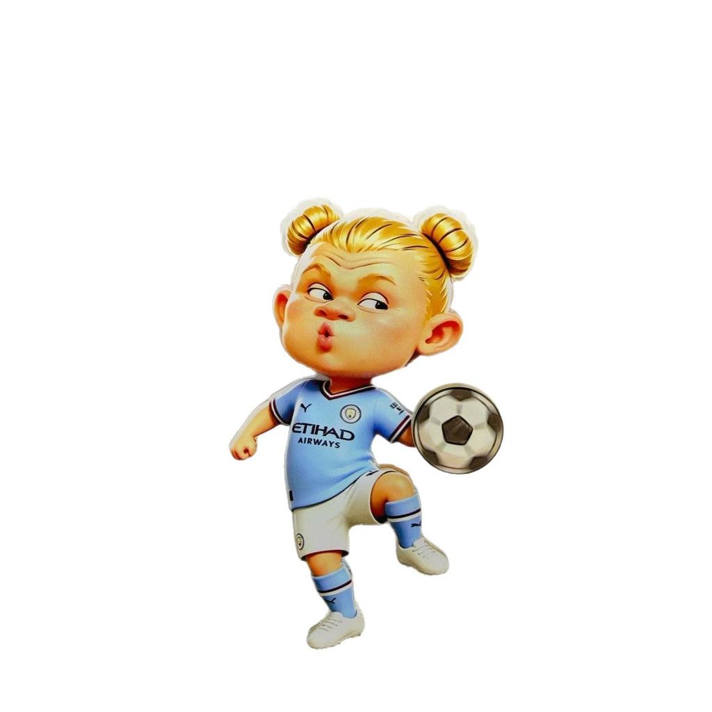 Haaland Topknot Rotating Refrigerator Magnet Funny Football Magnet Man City Fan Creative Gift Unique Design