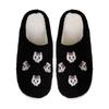 New Comfortable Home Hairpin Skeleton Winter Embroidered Cotton Slippers Men and Women Couple Thick-bottomed Warm Cotton Slippers
