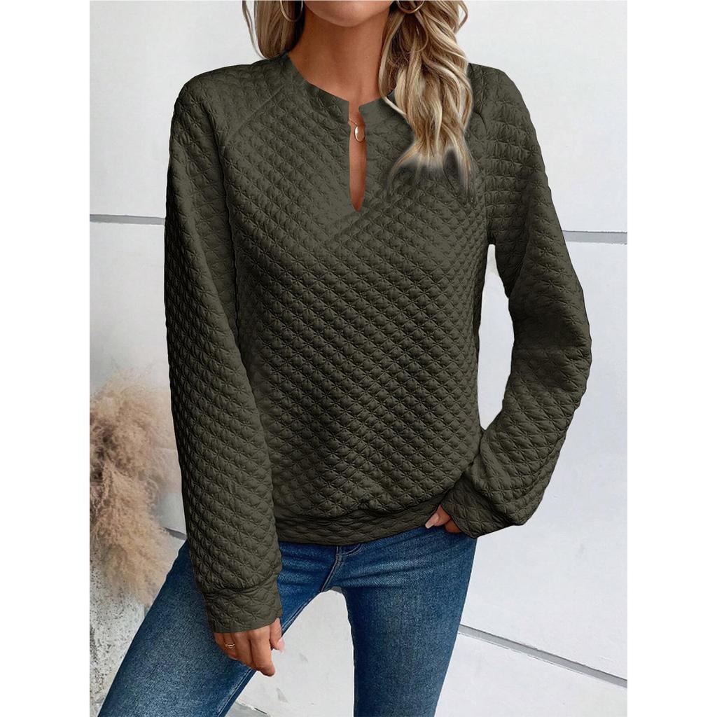 Women's Fashionable Sweatshirts Casual V Neck Pullover Tops