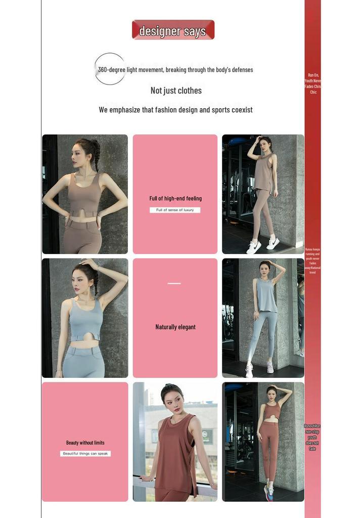 Women's Summer Yoga Set: Loose Sleeveless High-End Tank Top for Fitness & Morning Runs