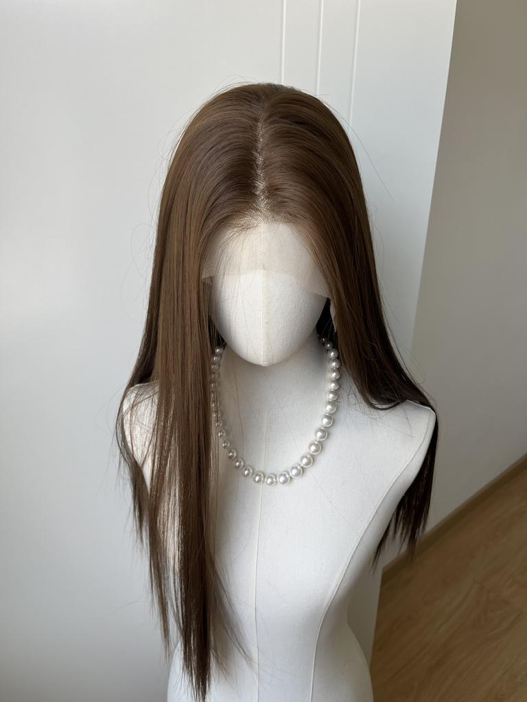 13*6 Lace Front Wig Brown 26inch Long Striaght Lace Front Wig Natural Looking HD High Temperature Fiber Synthetic Lace Wigs