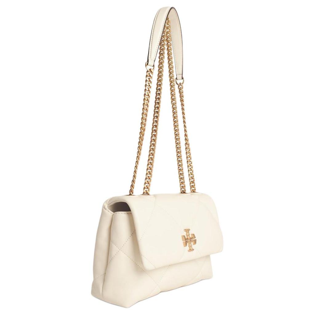 Tory Burch Kira Metal Logo Napa Leather Crossbody Shoulder Bag Small Women Bags Warm-White 154706-101
