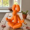 Small Meditation Dog Statue Funny Balloon Puppy Figurine Cute Animal Craft for Living Room Desktop Shelf Decor