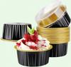 Dessert Cups With Lids, 60 Pieces Gold Aluminum Foil Baking Cup Holders, Cupcake Baking Practical Ramekins Transparent Pudding Cups