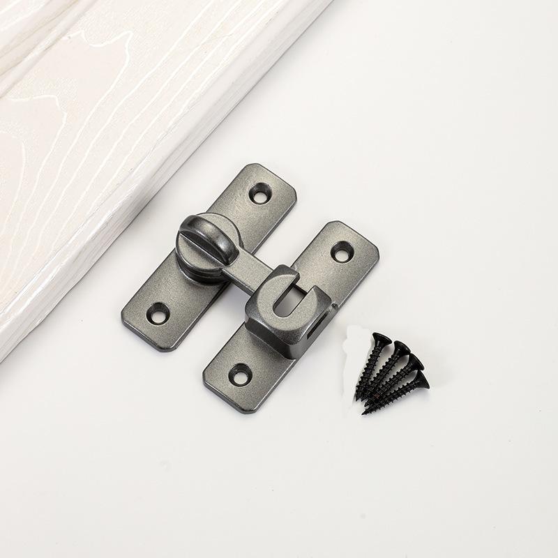 1pc Perforation-Free Door Buckle - Anti-Locking & Anti-Theft Heavy-Duty Aluminum Alloy & Stainless Steel Security Hardware, Sleek Metallic Finish