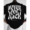 Men's Streetwear T-Shirt with Back Print Motivational Text - Summer Short Sleeve Round Neck Casual Tee, Bold Back Design for Urban Style