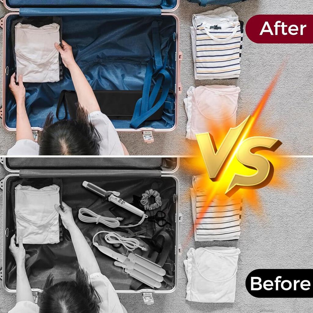 Multifunctional Travel Cosmetic Bag Waterproof Materials Smooth Zippered Double Compartments for Toiletries Storage