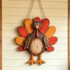 Wooden Door Hanger Thanksgiving Decor Turkey for Home Outdoor Entryway