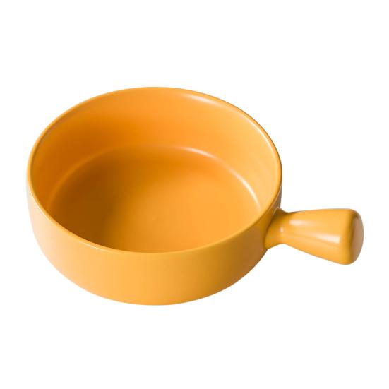 Ceramic Baking Bowl Microwave Safe Oven Dish with Handle Heat Resistant Soup Crock Easy Clean Dishwasher Safe Small Soup Bowl for Onion Soup