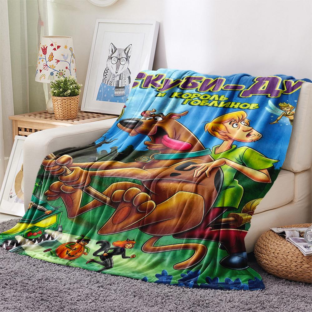 1 Stück Scooby-Doo Aufdruck Flanelldecke, Hohe Qualität, Bequem für alle Jahreszeiten, Heimdekoration, Wärme und Komfort, Perfekt für Weihnachtsgeschenke