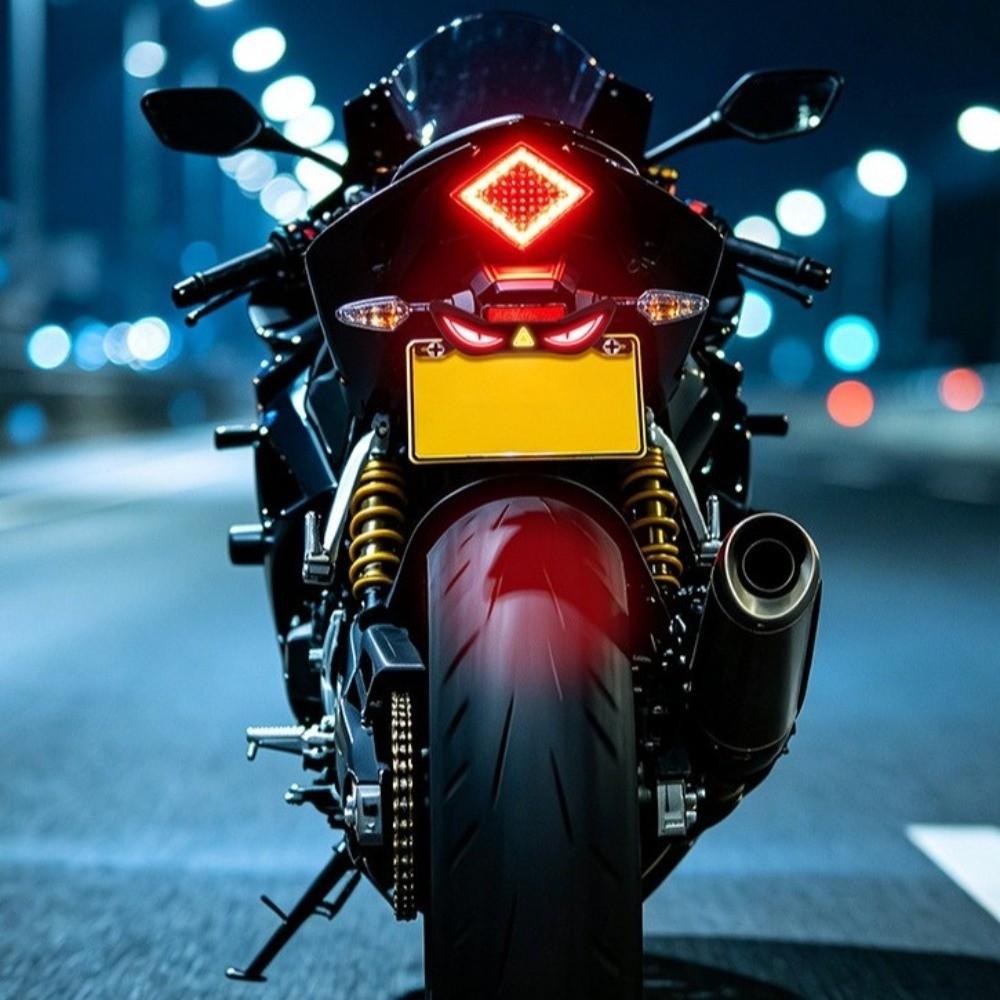Strobe Mode Motorcycle License Plate Light Rear Warning Lamp E-Bike Accessories