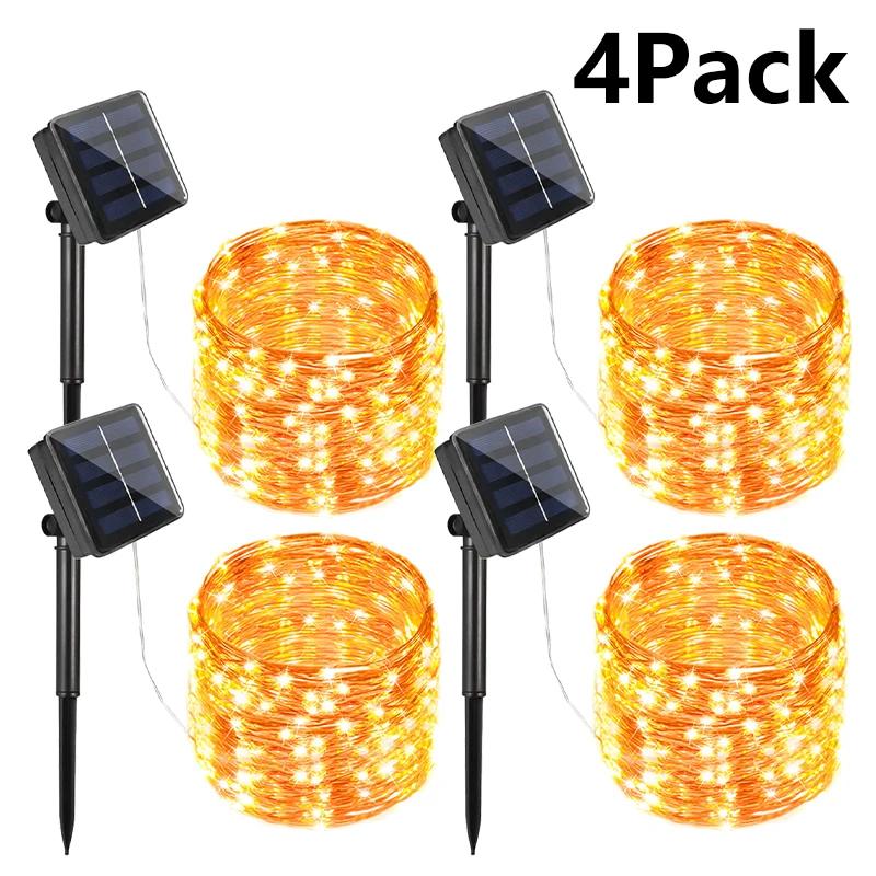 4pcs 50/100/200/300 Led Solar Fairy String Lights Christmas Lights Waterproof Outdoor Garland Solar Power Christmas for Garden