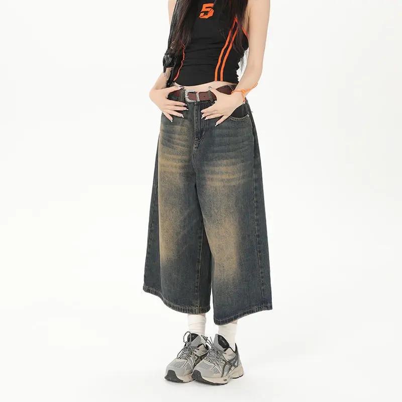 Vintage Loose Jorts Jeans Y2k Streetwear Oversize Shorts Jeanshose Koreanische Mode Baggy Grunge Hose Sommer Neutral