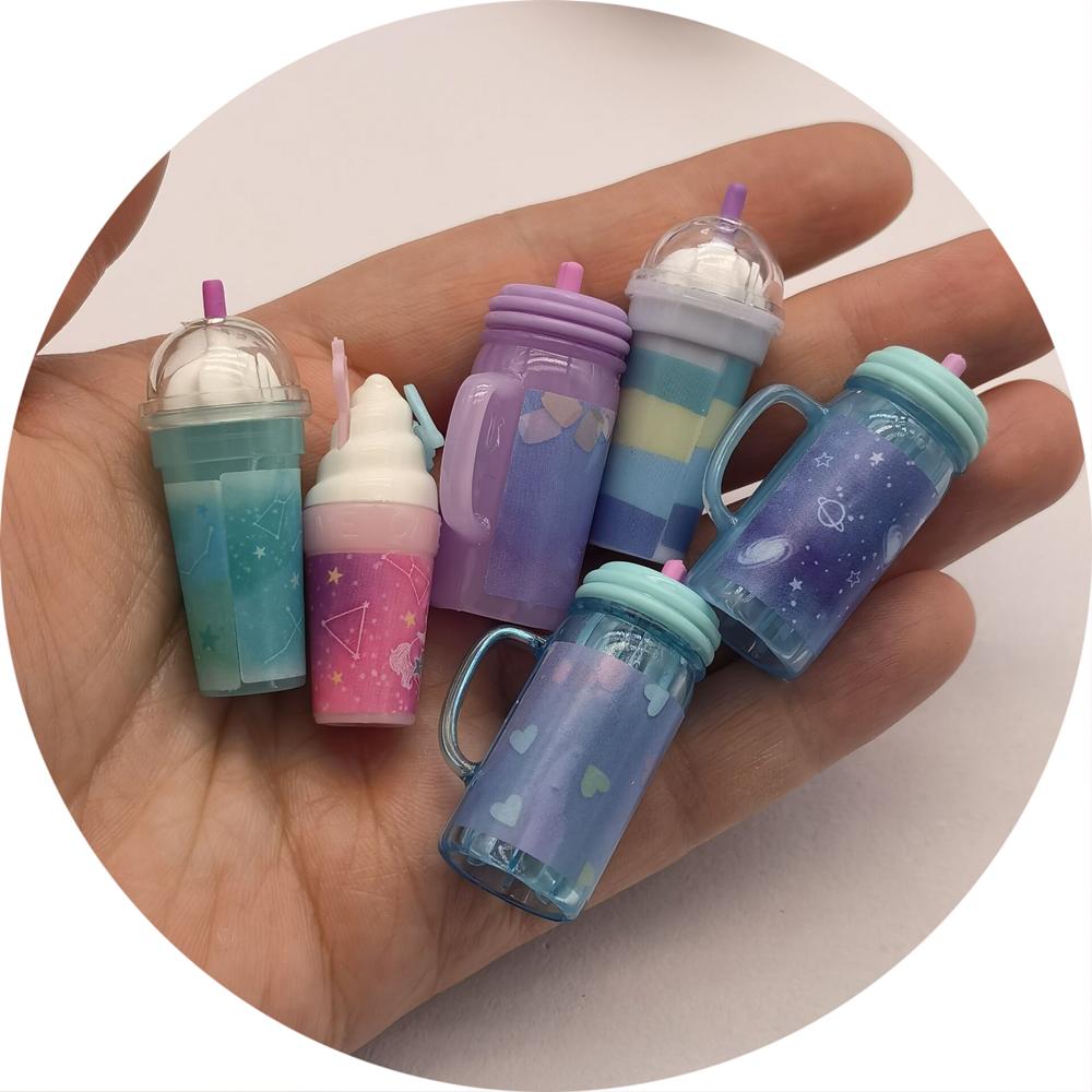Hot Selling Mixed Dollhouse Ice Cream Drink Cups Toys Miniature Dollhouse Drink Bottle Dolls Toys Kitchen Accessory Decor