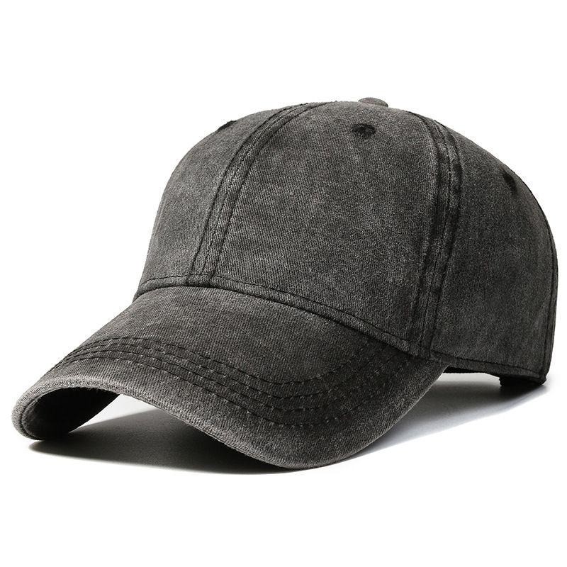 

Worn Looking Washed-out Hat Men and Women Retro Baseball Street Soft Peaked Cap Curved Brim Fashion Wind Easiest for Match Student Casual Hat Black
