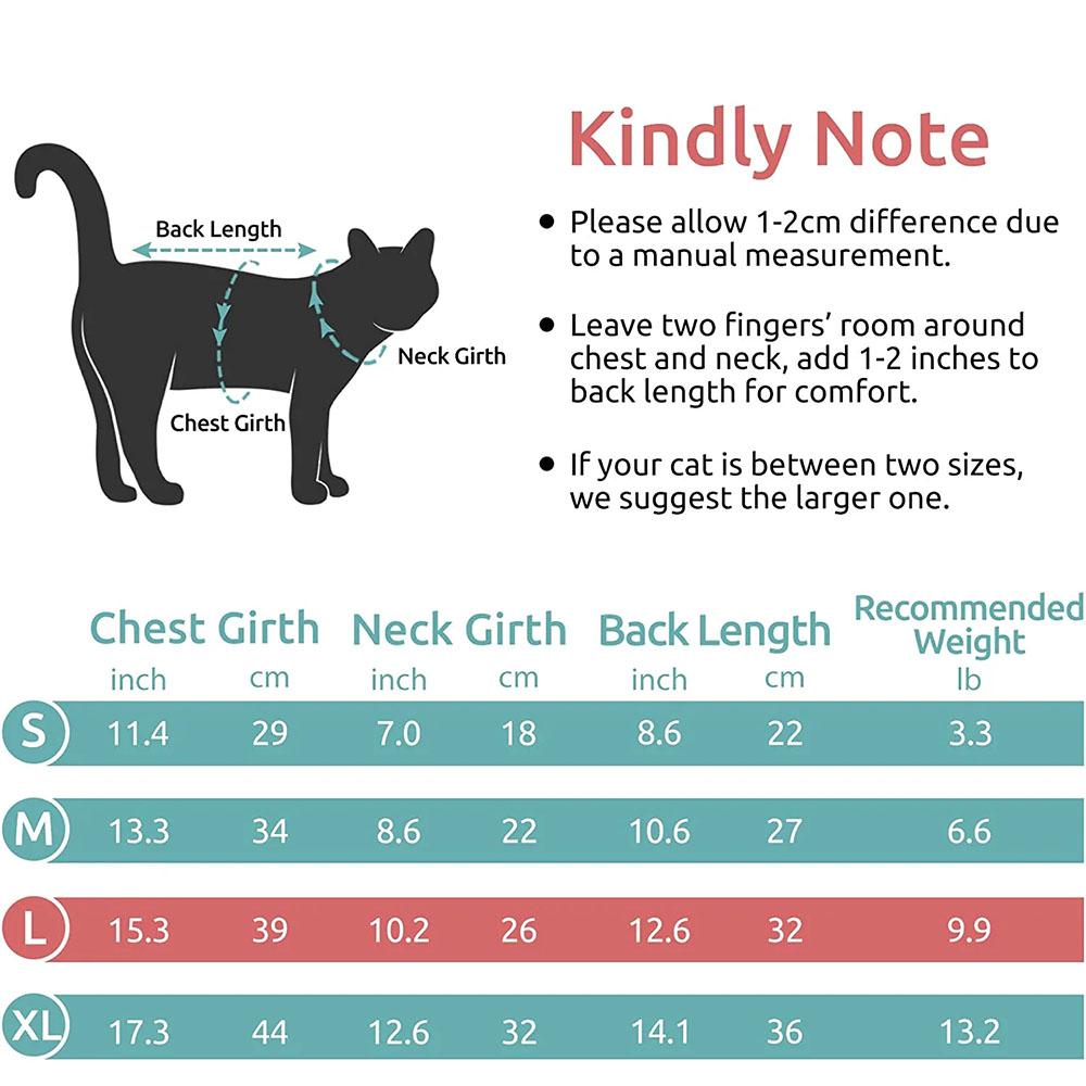 Cat Recovery Suit Kitten Suit E-Collar Alternative for Cats Puppies Small Dogs Abdominal Skin Anti Licking Pajamas Pet Clothing