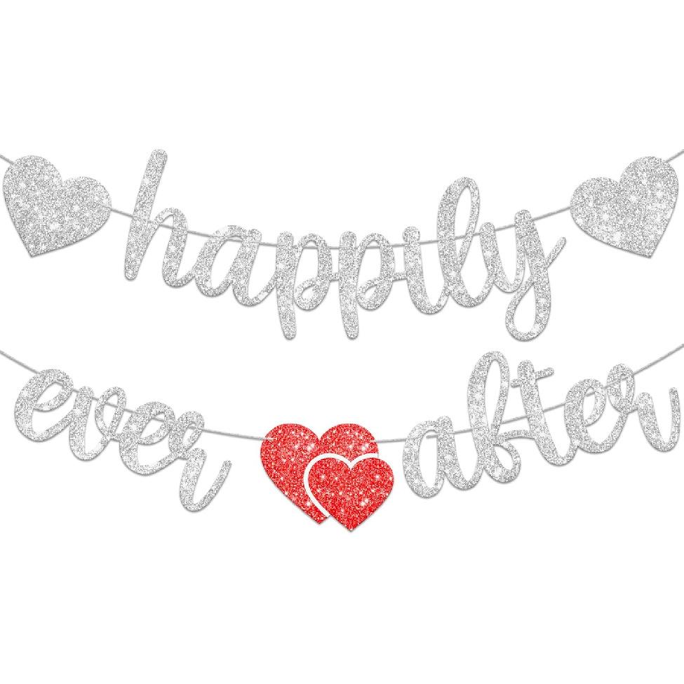 KatchOn, Gold Happily Ever After Banner - 10 Feet | Glitter Happily Ever After Sign for Bridal Shower Decorations | Wedding Shower Decorations |
