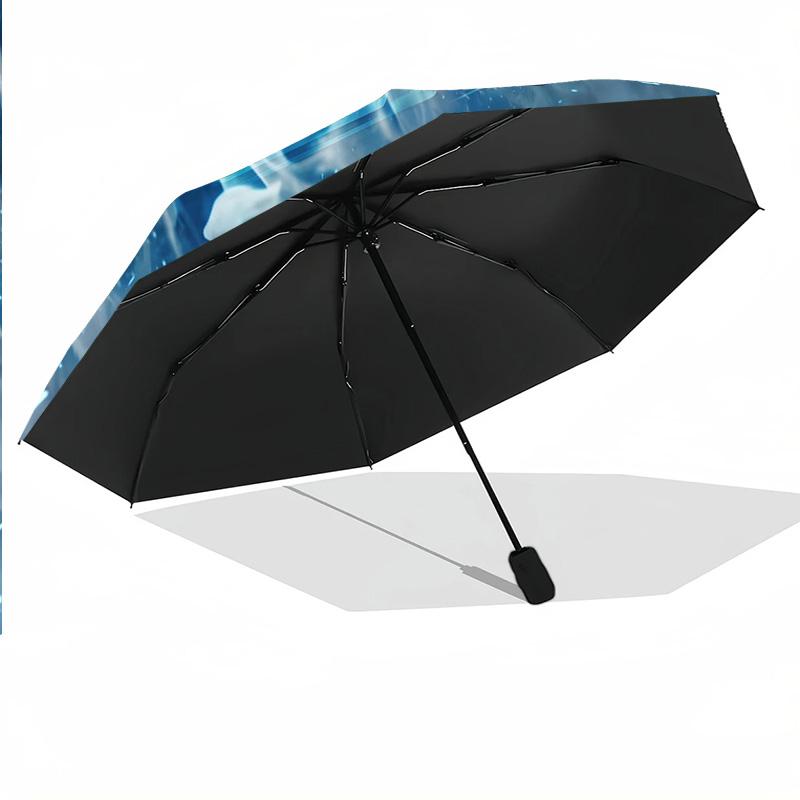 8 Rib Auto Folding Umbrella Brighton & Hove Albion Football Print Custom Name Text Portable Rain Gear