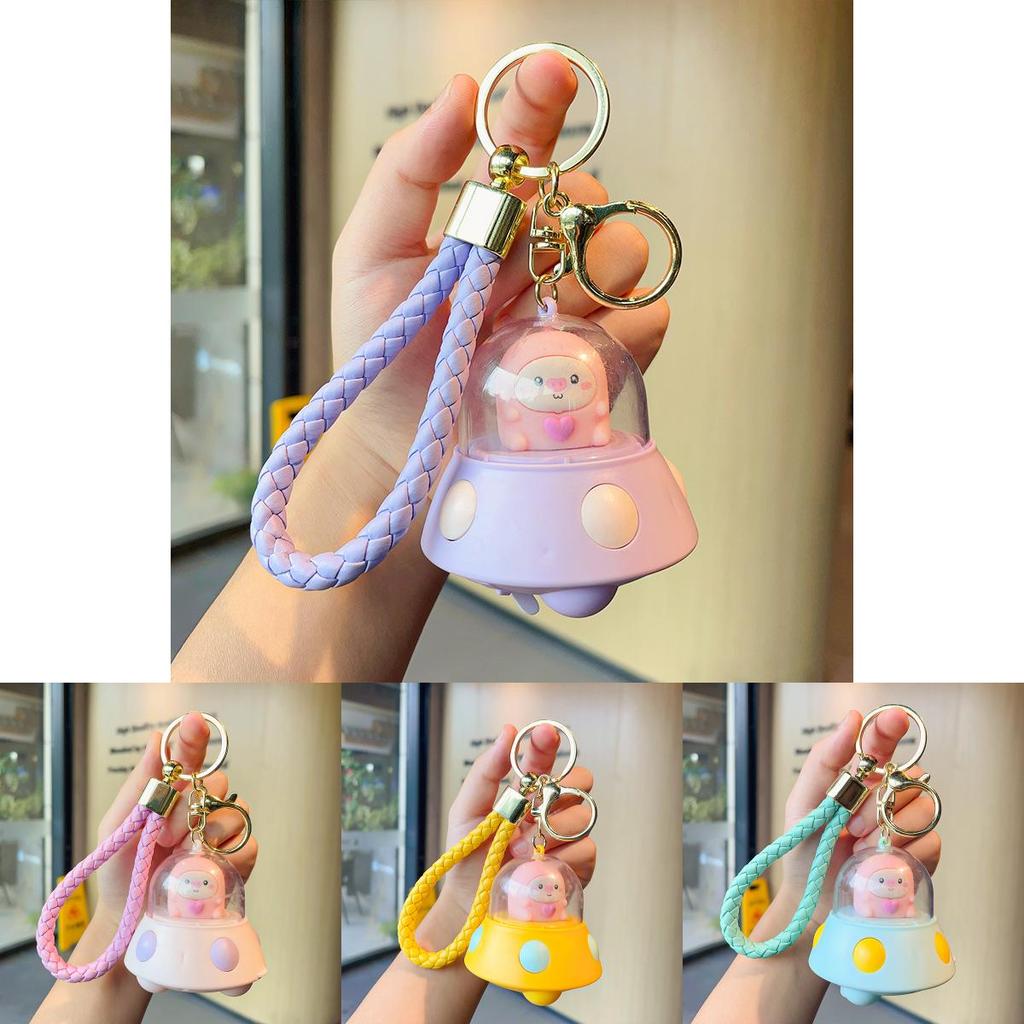 Adorable Pig Projection Keychain Cute Multicolor Plastic Key Accessory Gift