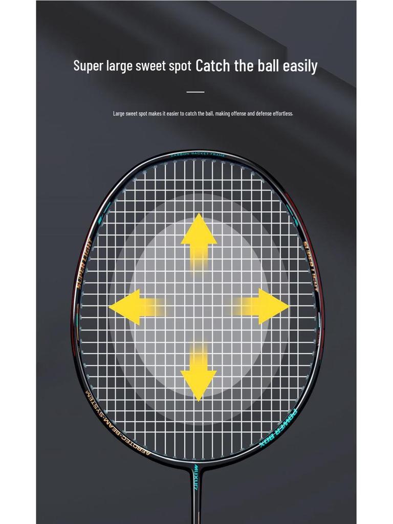 Muxun Carbon Fiber Badminton Racket Set - Durable, Balanced, 2-Piece for Adults & Beginners