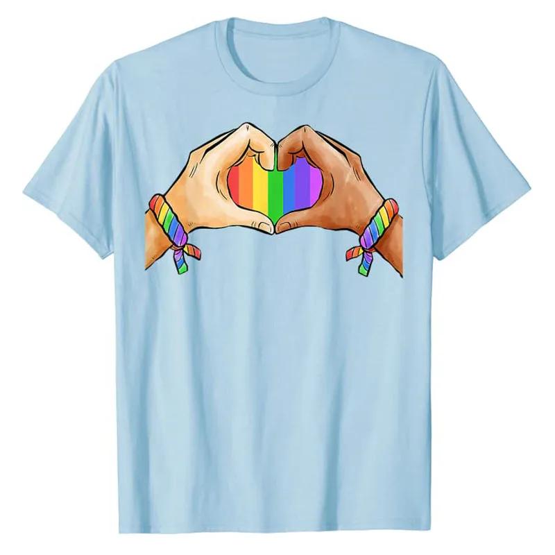 Gay Pride Clothing LGBT Rainbow Flag Heart Unity TShirt Love Unit Graphic Saying Tee Tops Lgbtq Aesthetic Clothes HuUnisex Rights