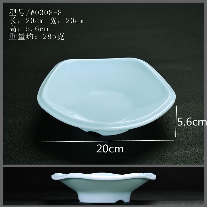 Melamine Blue Dinner Plate Restaurant Tableware Soup Bowl Dry Ice Dish Sashimi Plate Fruit Salad Bowl Dessert Plate Sushi Dish