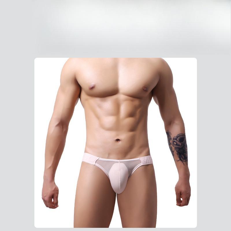 Men'S Underwear Sexy U Convex Pouch Lingerie Underpants Tight Low Rise Briefs Mesh Transparent Jockstrap High Elastic Panties