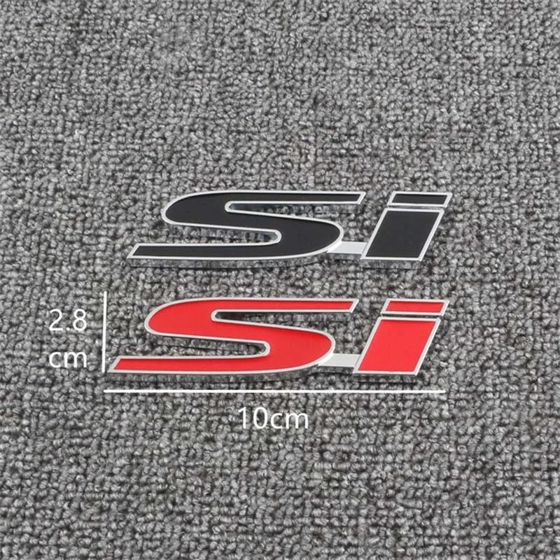3D Metal Car Front Grill Emblem Rear Trunk Badge Sticker Si Logo Car Accessories