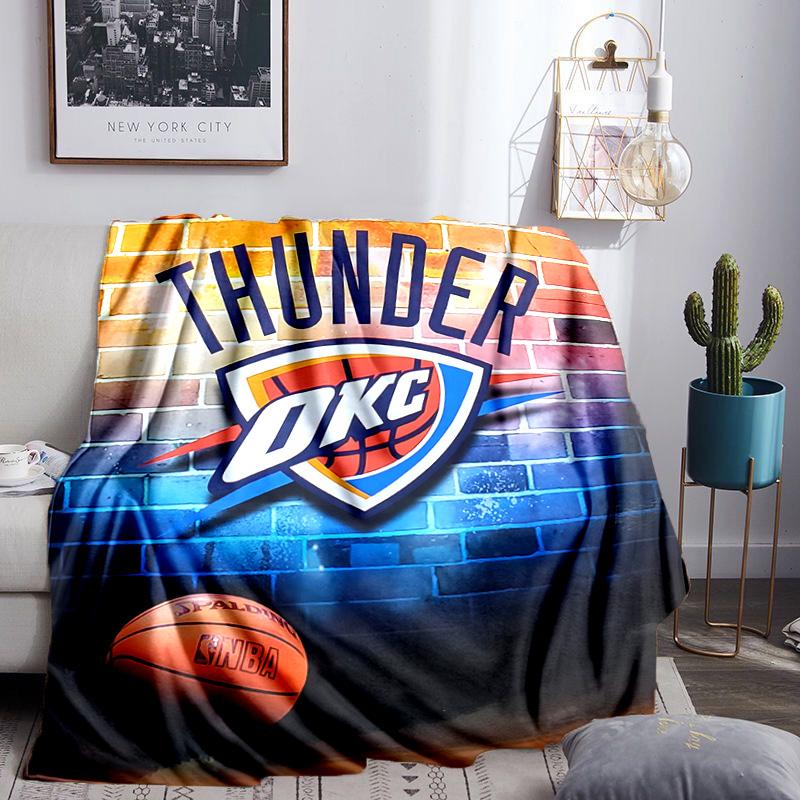 Thunder OKC Basketball Blanket Lightweight Flannel Bedding Blanket Perfect for Travel, Camping, Living Rooms, Offices, Sofas, Fan Christmas Gift