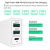 38W Dual USB Fast Charger with QC3.0 & PD Port, Compatible with EU/US/UK Plugs