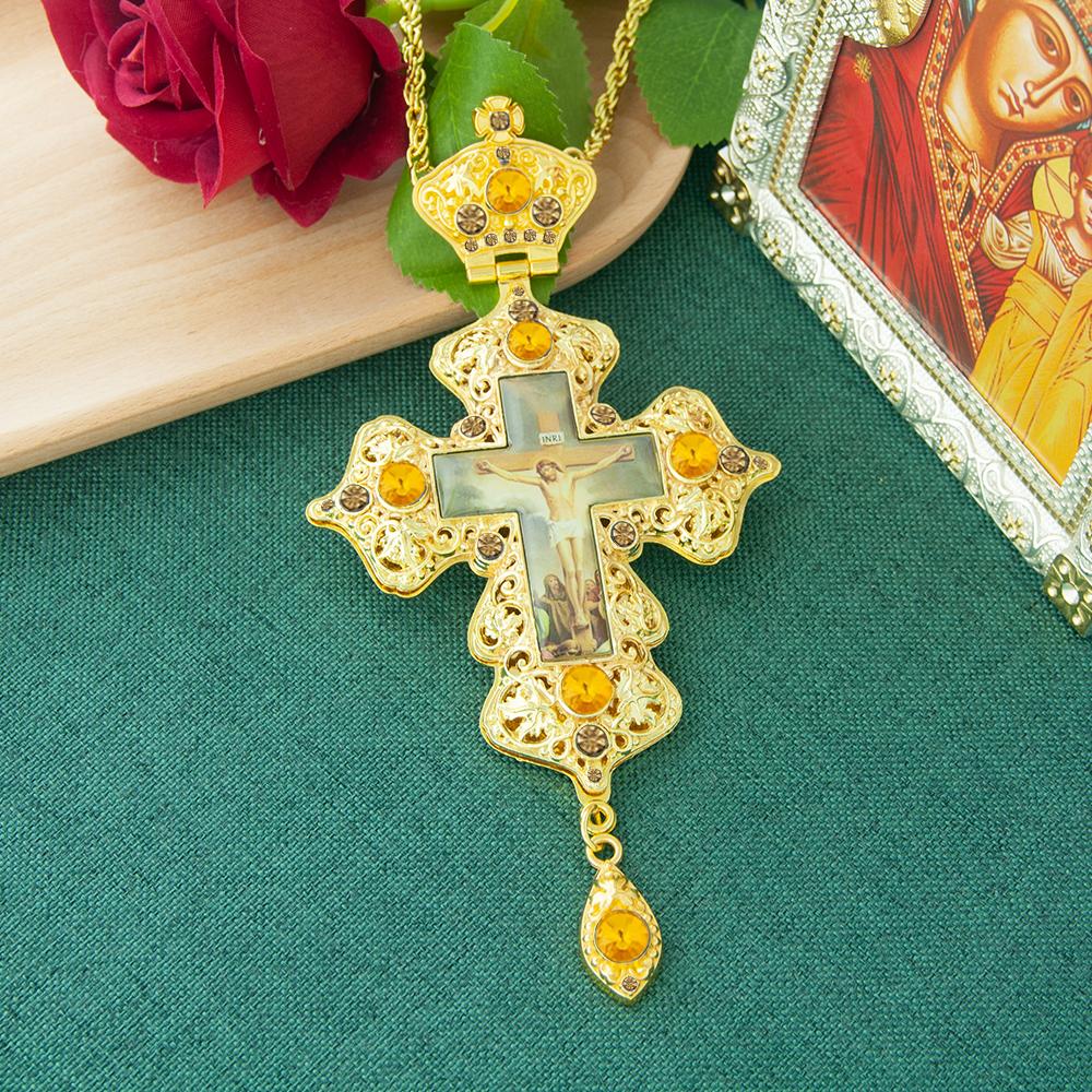 Religious Hollowing Process Used In Crafting Greek Orthodox Church Bishop's Pectoral Cross Necklace for Priest Ordination Gift