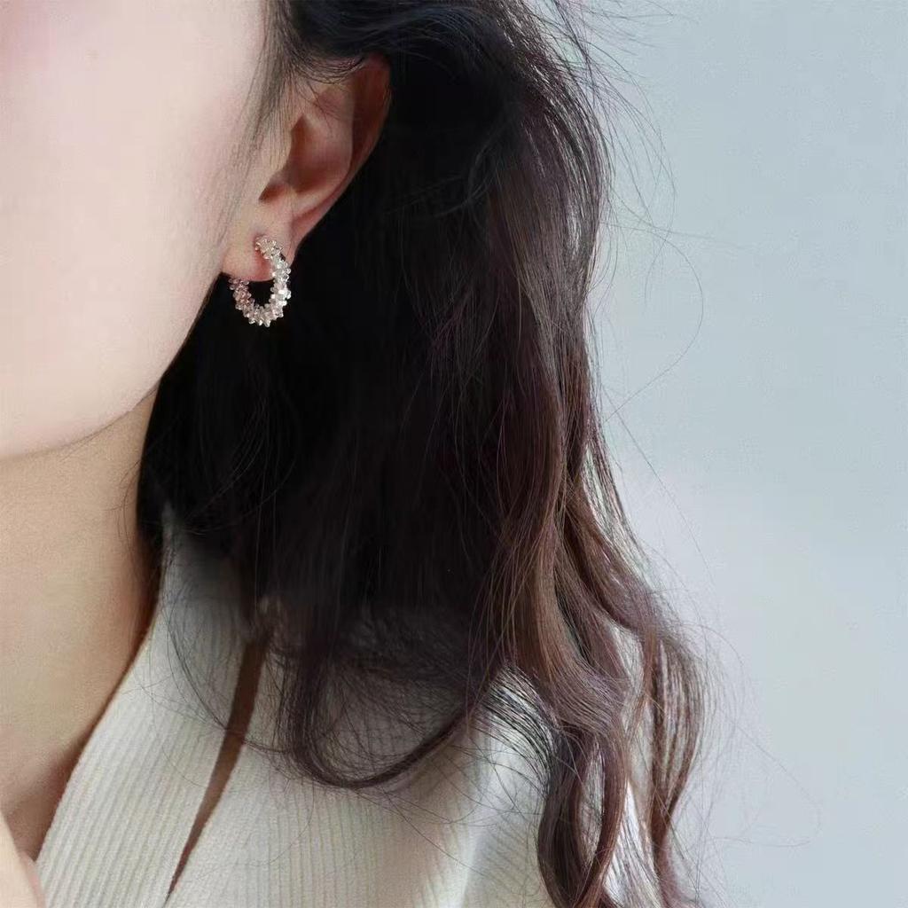 C-förmiger Kreis, gebrochene Silber-Ohrclips, Nischen-High-End-Gefühl für Frauen, keine Ohrstecker, einfacher und kalter Mückenstecher-Scheiben-Ohrclip