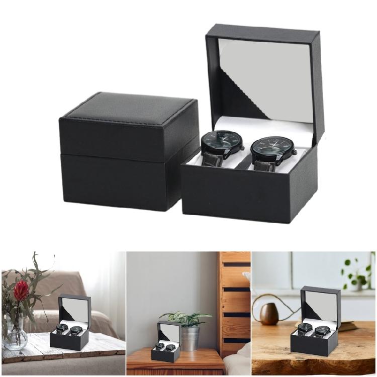 PU Leather Matching Watch Box Jewelry Container Holder For Couple With 2 Compartment for Necklace Bracelet Storage